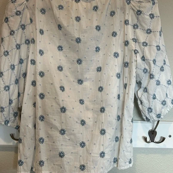 Sezane Blue and White Floral Blouse - Picture 6 of 7